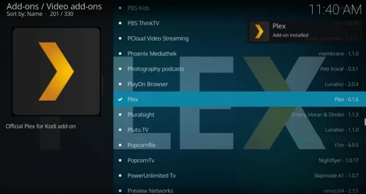 Plex on Kodi