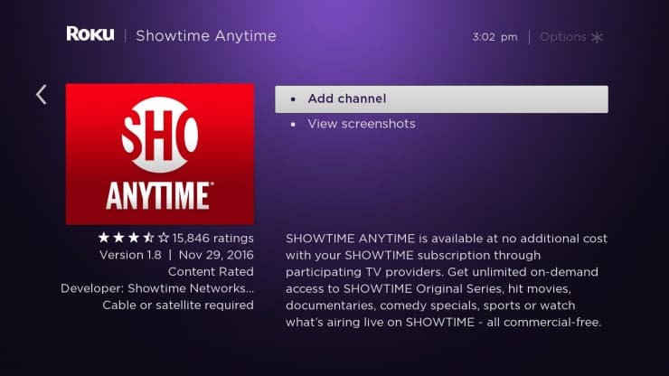 Activate Showtime Anytime