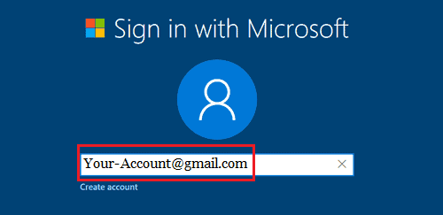 Create Microsoft Account Using Gmail