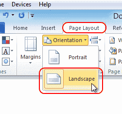 Make One Page Landscape