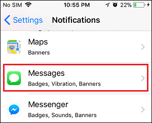 Text Messages on iPhone