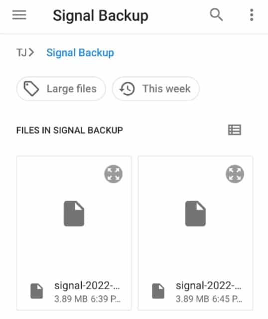 Restore Signal Backup