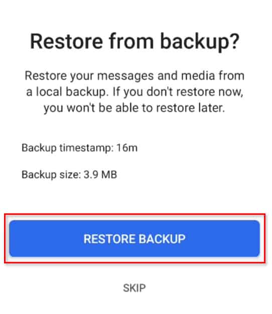 Restore Signal Backup