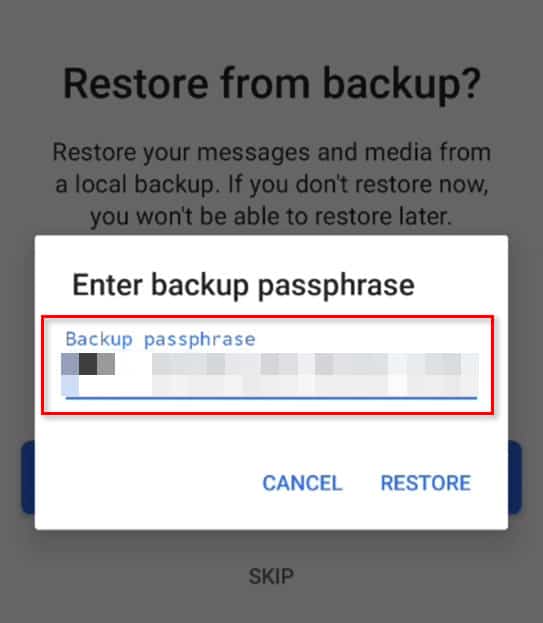 Restore Signal Backup