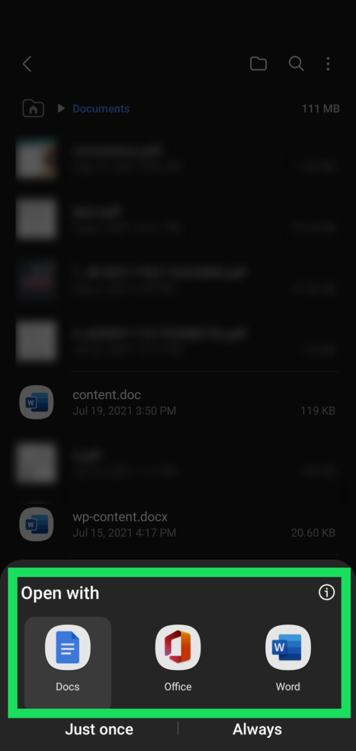 Open Word Document on Android