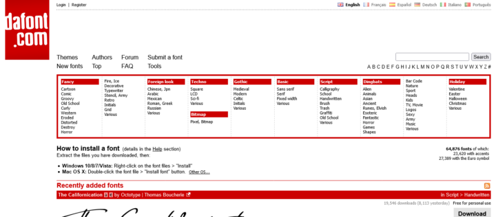 Fonts Download Websites