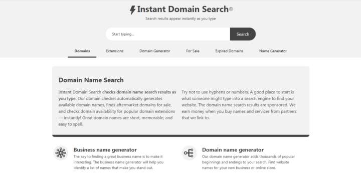 Domain Name Search Tools