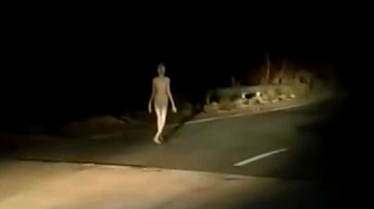 Supernatural Creature Walking On Bridge