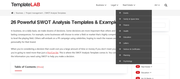 SWOT Analysis Templates