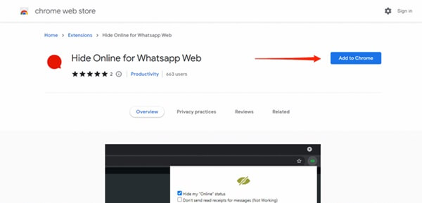 Hide Online Status WhatsApp Web