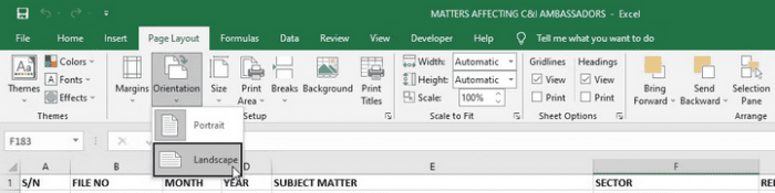 How To Change Page Orientation In Excel