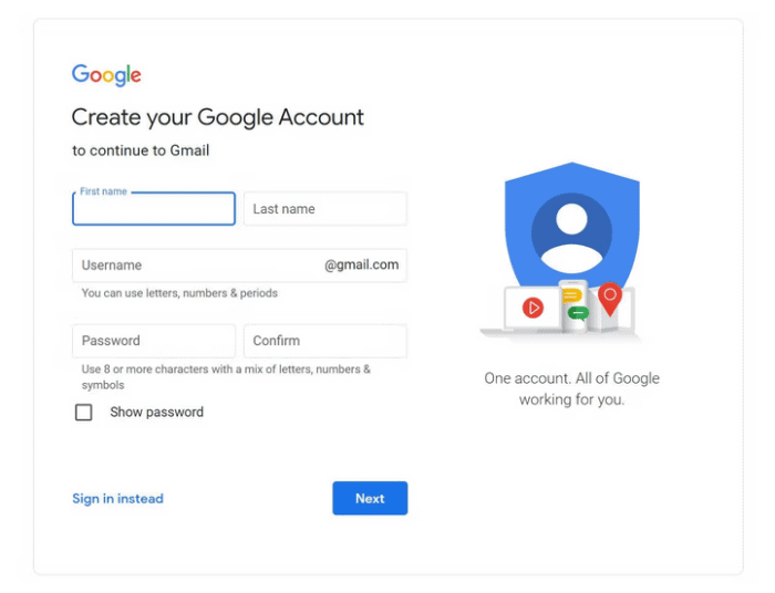 Set Up New Gmail Account