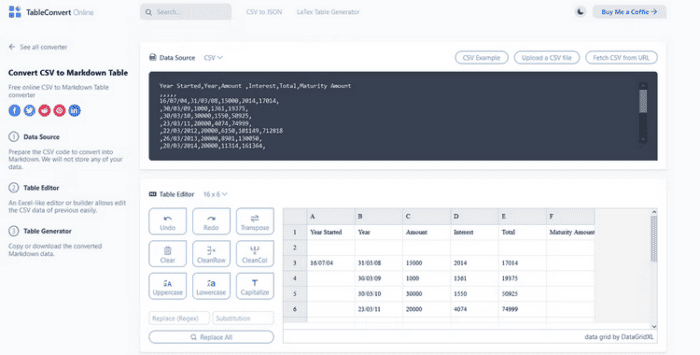 Create Markdown Table