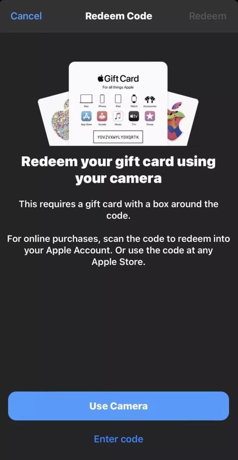 Redeem Apple Gift Card