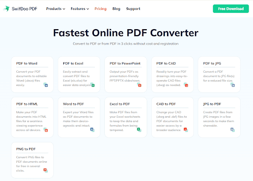 Free online DWG to PDF converter option